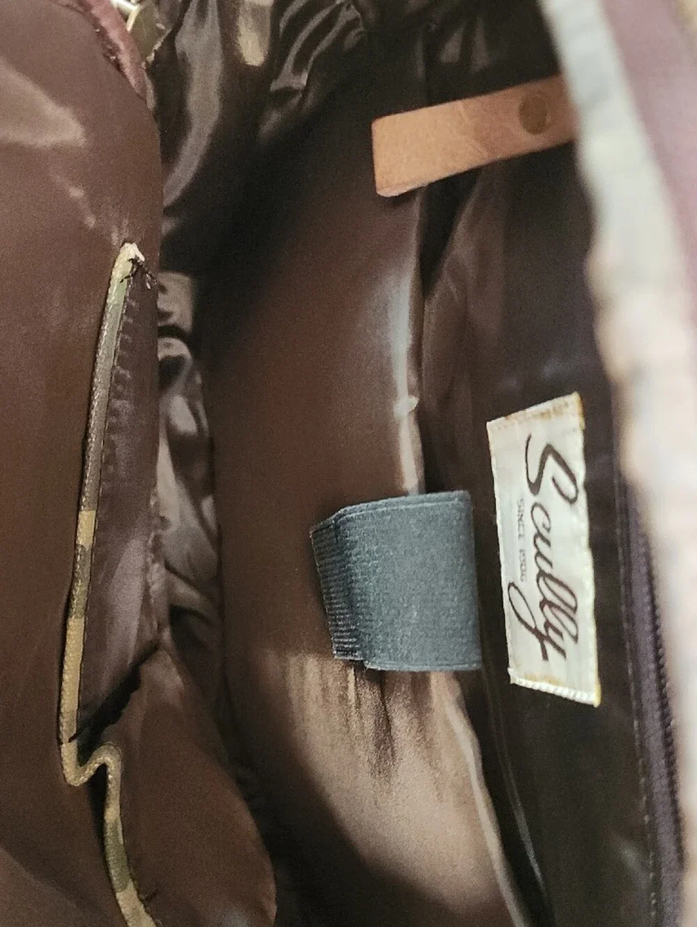Scully Camouflage & Leather Ranger Canvas Backpack with Brown Trim